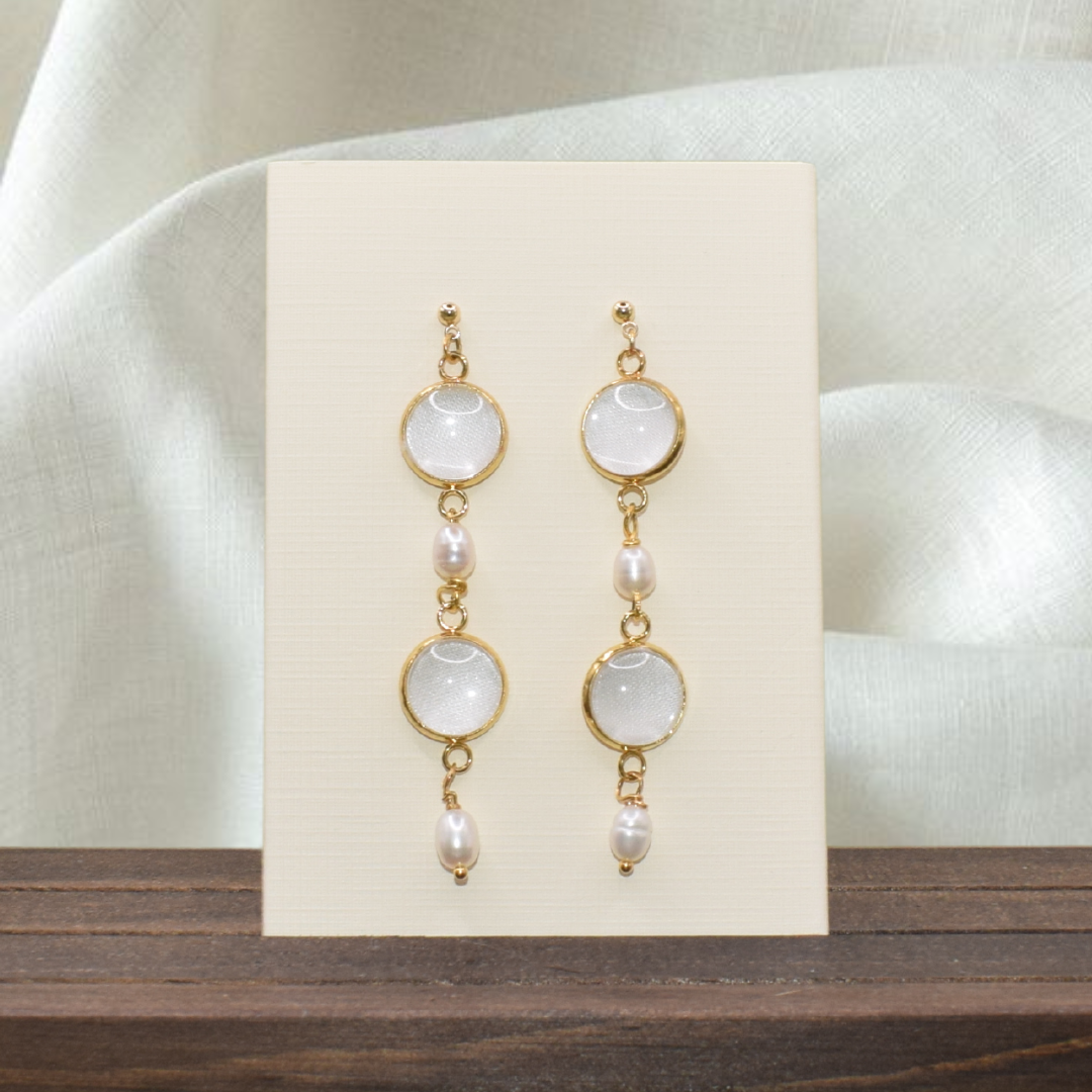 Charlotte Extra - Earrings made with a little pieces of your special garment