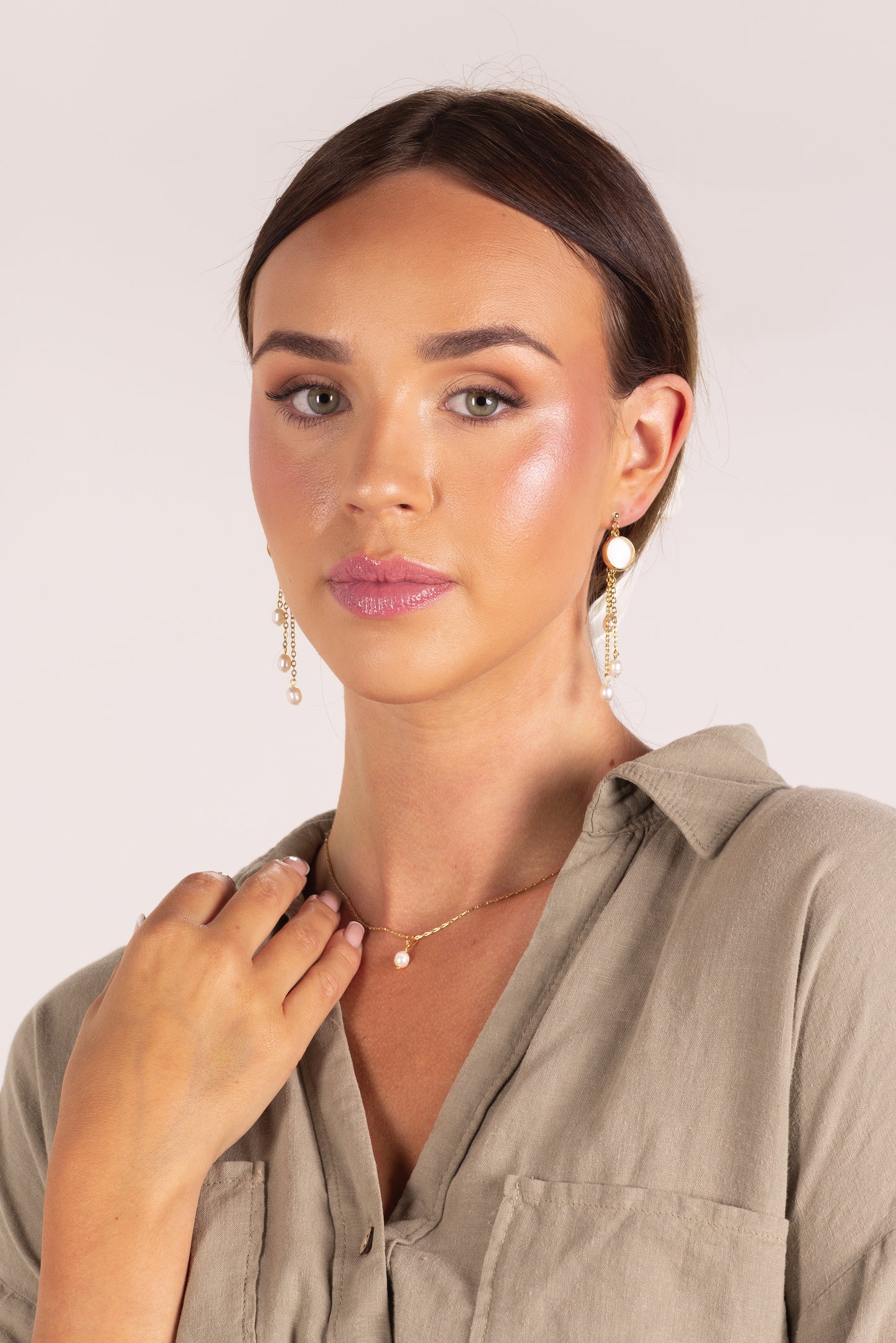 Sasha Extra - Earrings made with Fresh Water Pearls and little pieces of your special garment
