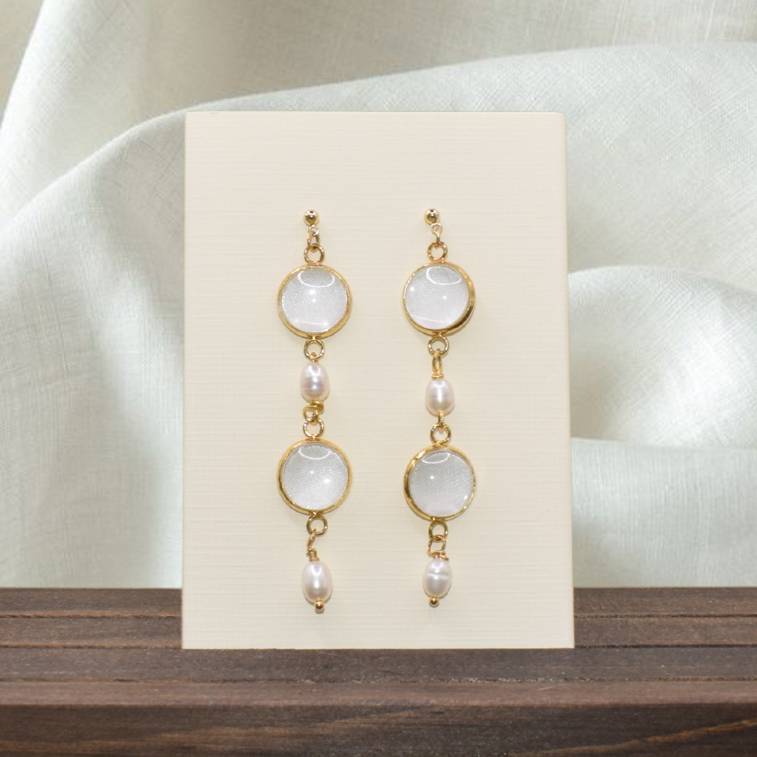 Charlotte Extra -  Earrings made with a little pieces of your special garment