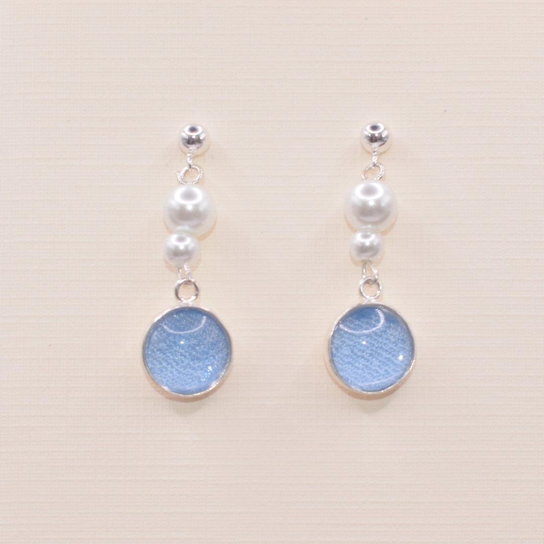 Emily Earrings with Swarovski Glass Pearls - made with a little piece of your special garment