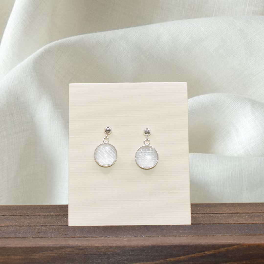 Gemma Earrings - made with a little piece of your special garment