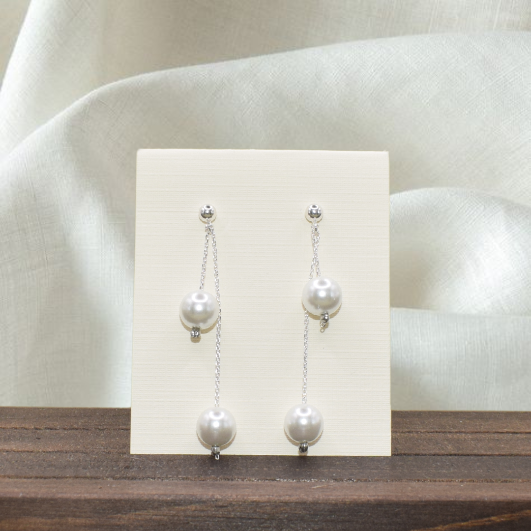 Hannah Earrings - sterling silver with Swarovski glass pearls